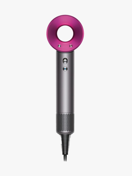 Dyson Supersonic silver and pink on gray background